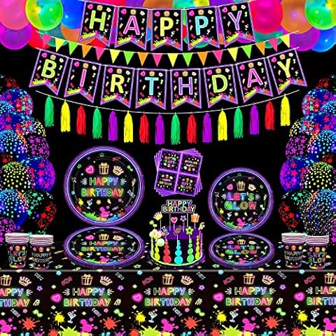 187 Pack Glow Neon Party Supplies Set Cover