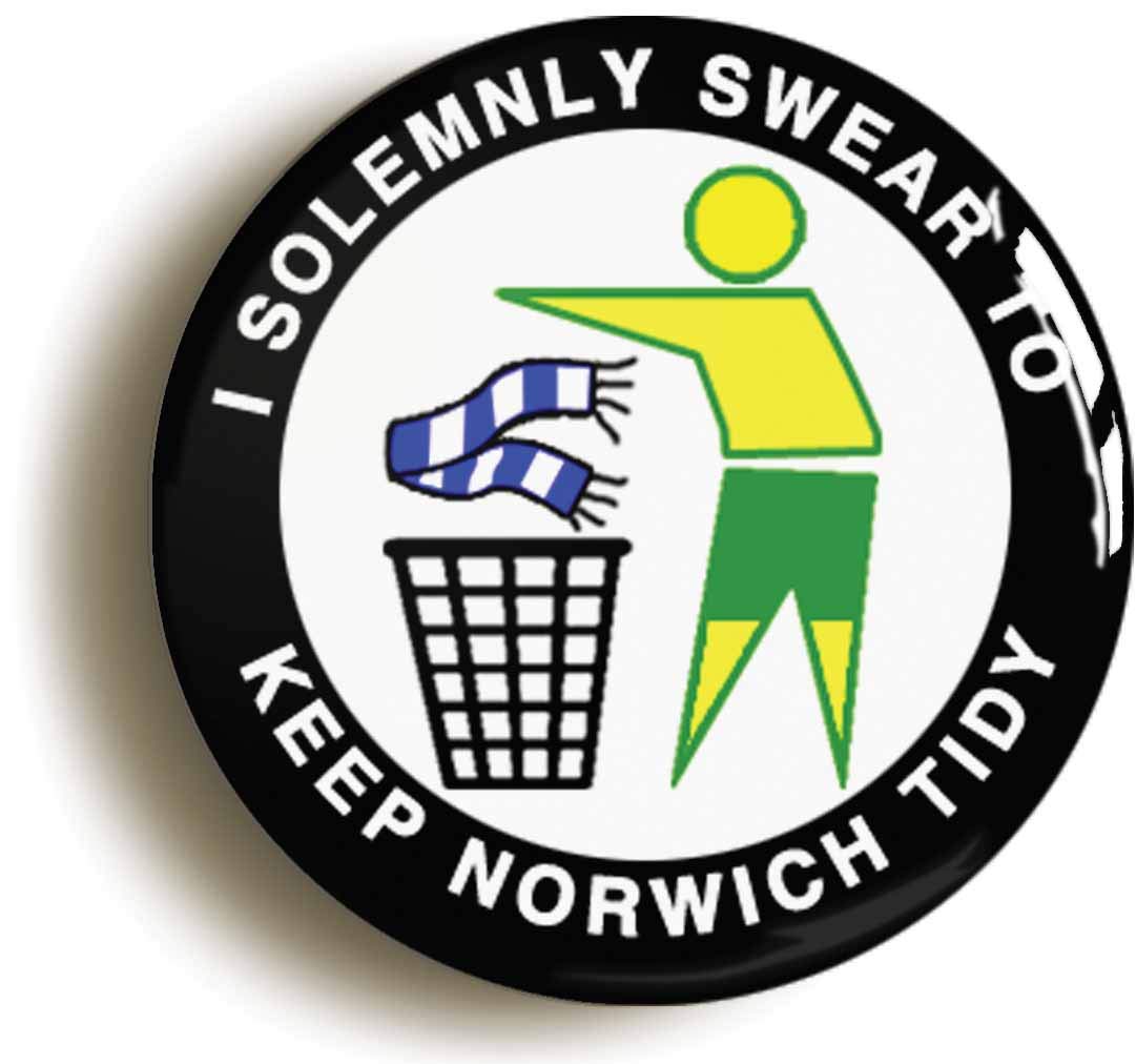 I Solemnly Swear To Keep Norwich Tidy Fridge Magnet (Circular 2inch / 50mm Diameter)