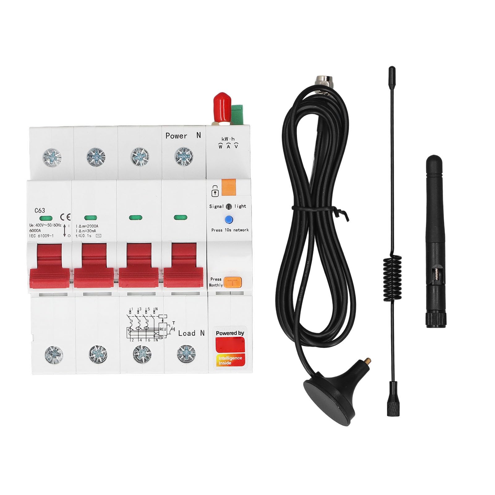 GOWENIC 63A 4P WiFi MCB con Protección contra Sobrecarga y Cortocircuito