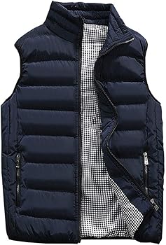Guanzizai Men's Outdoor Casual Stand Collar Outwear Padded Vest