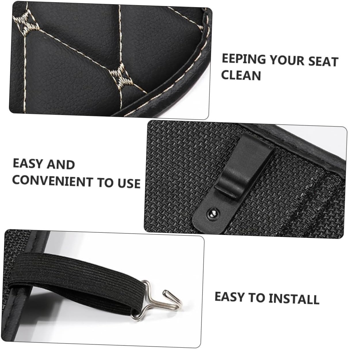 Mikinona 2pcs Car Seat Back Protector Durable Anti-Kick Mats for Vehicle Seats Leather Cover with Storage Pockets Prevent Dirt and Scuff Marks for Suvs and Cars