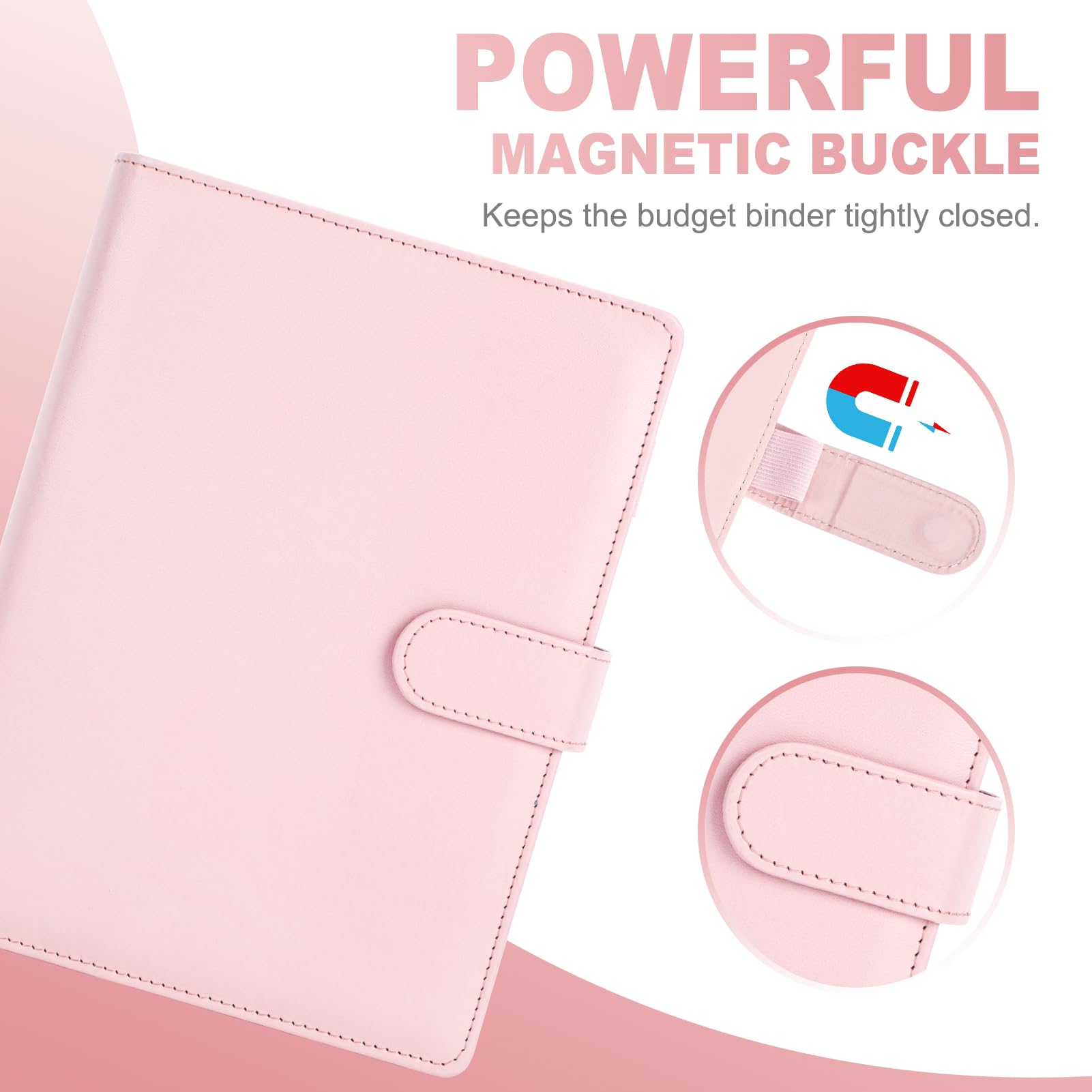 Onlyesh A5 Ring Binder, Refillable A5 6 Ring Binder with Magnetic Buckle Closure, Inner Paper Not Included - Image 4