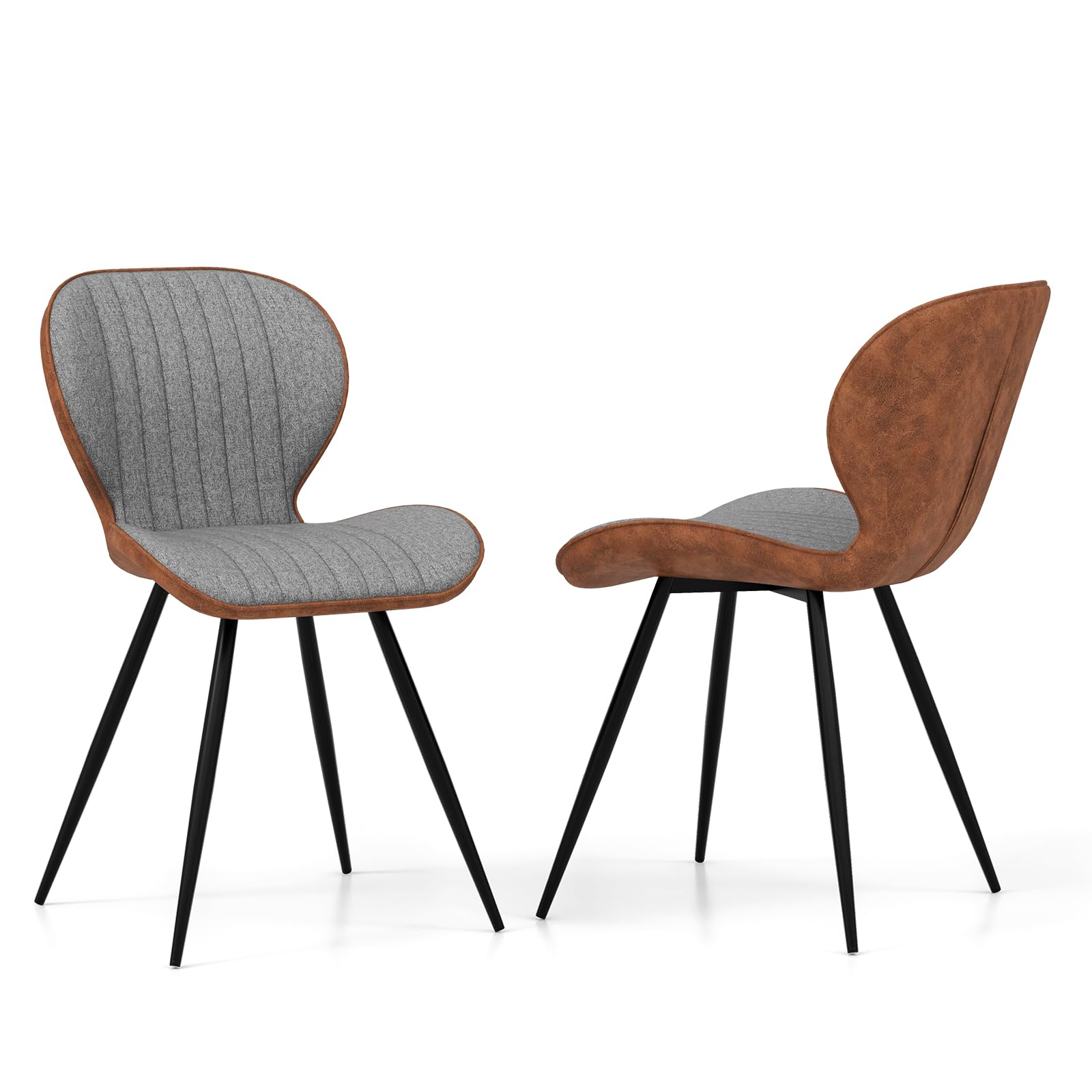 Chaise de salle à manger moderne au design épuré et dossier incurvé confortable