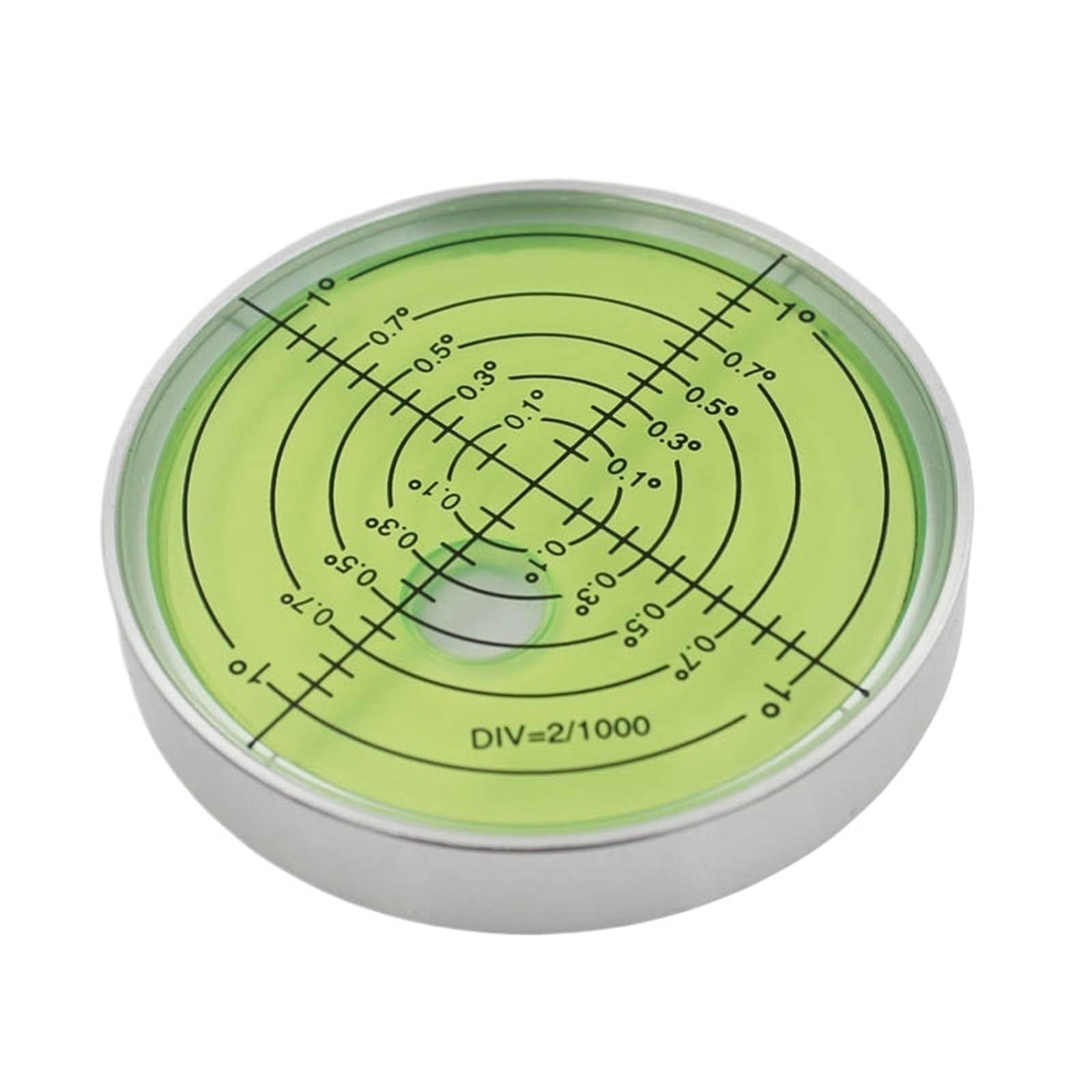 1 szt. duża okrągła okrągła bańka poziomica z magnetyczną białą skorupą zielona ciecz średnica 60 mm wysokość 10 mm (z magnesem)