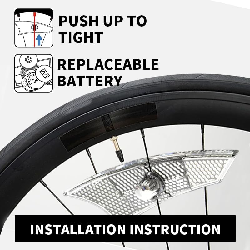 Miniatura 6 de Bicycle Spoke Lights, LED Reflector Lights for Bikes, Adjustable Brightness Mode Light, Waterproof Night Cycling Spoke Light, Green, Yellow, Pink,