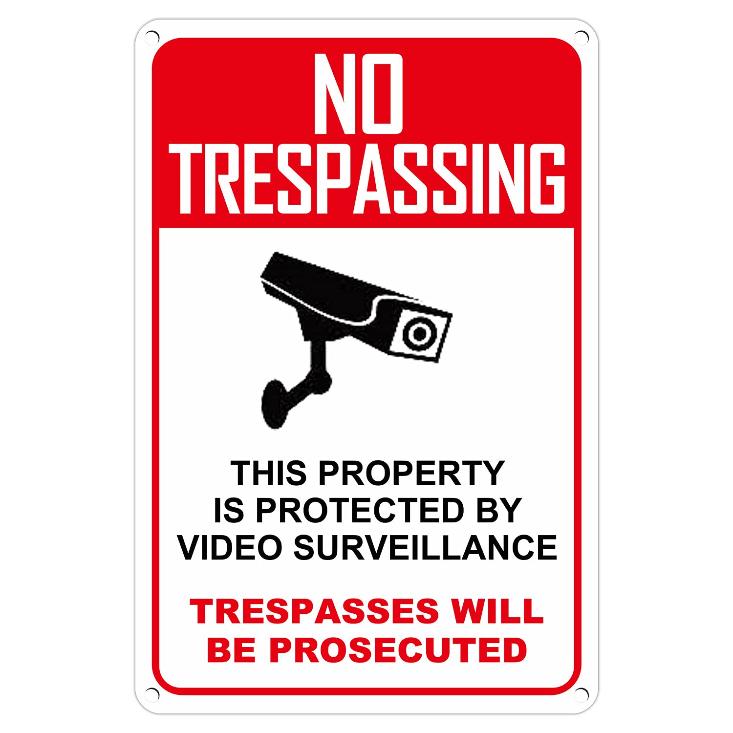 Buy HUOX No Trespassing Signs Private Property, 8x12 Inch Video Surveillance Sign, Private