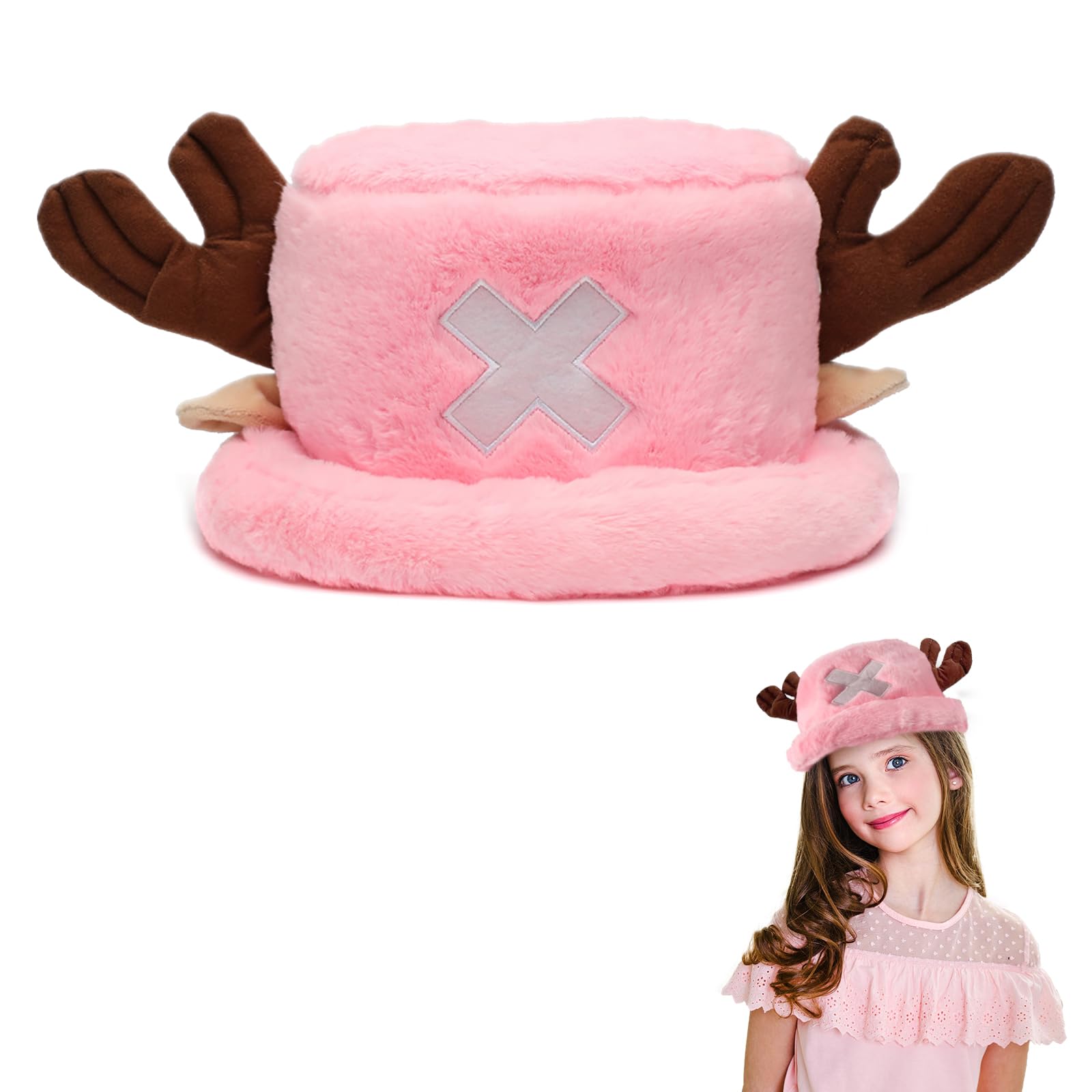 Cappello per cosplay anime, cappello da chopper, cappello anime, per cosplay, feste di compleanno, cappello di peluche carino per adulti e bambini