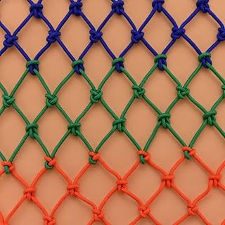 GEIRONV 10m Color Child Safety Net, Bar Restaurant Ceiling Ceiling Net Kindergarten Decoration Net Stair Protection Anti-Fall Net Protection Rope Net (Color : 8mm Rope Thickness, Size : 8cm mesh)