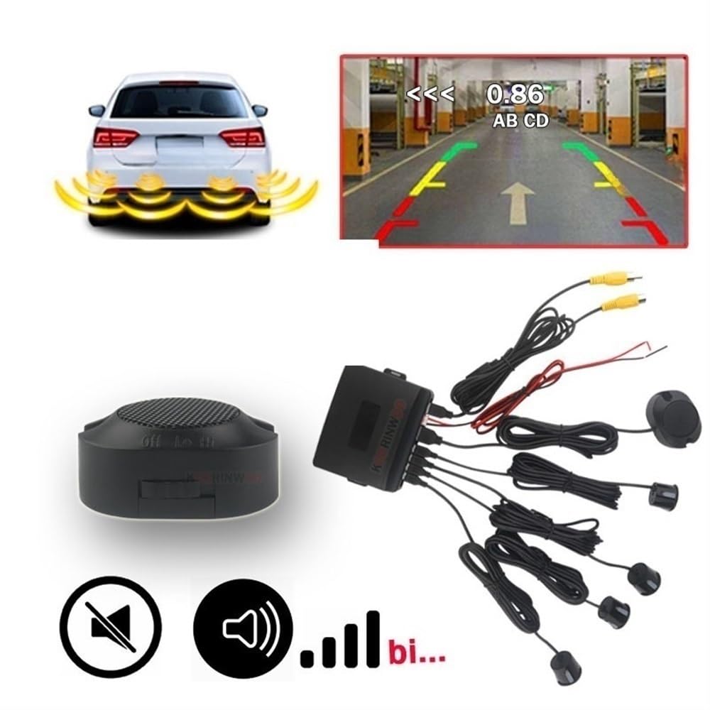 Avisador Marcha sensores Coche todo en uno vídeo Radar inverso conexión del Monitor del coche y cámara visión trasera Sensor ayuda para aparcamiento