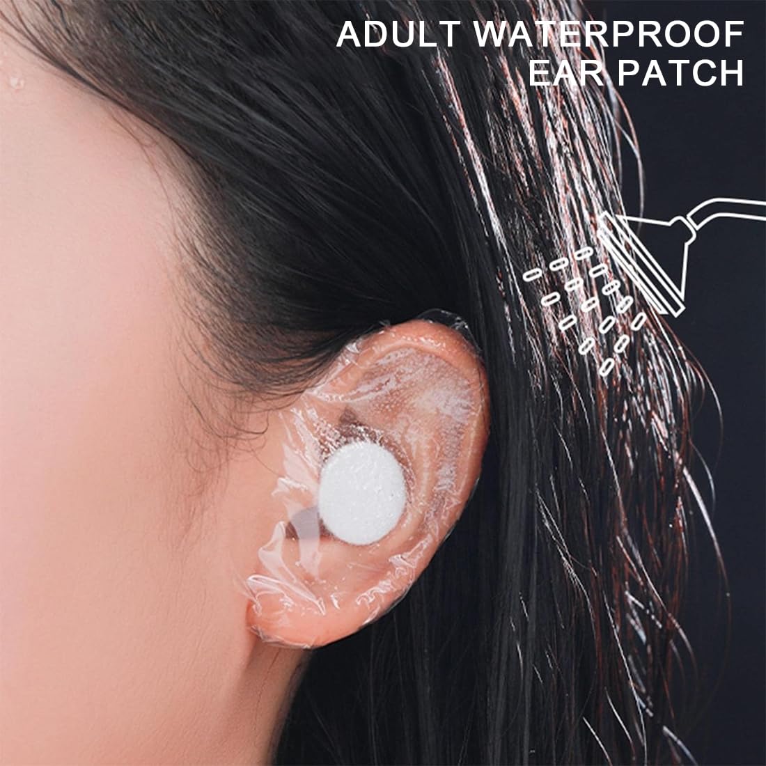 80 Piezas Orejeras Impermeables Ultrafinas Transparentes Protector de Orejas de Plástico Orejeras Impermeables Talón Protectores Desechables para los Oídos