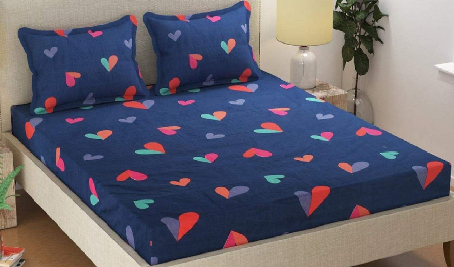 Glace Cotton Fitted Bedsheets - Multicolor Set -8