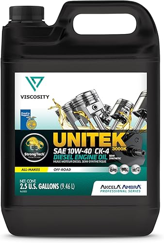VISCOSITY UNITEK 74643NXYUS - Aceite de motor diésel 3000K SS 10W-40 CK-4, compatible con estuche, New Holland, Mahindra, Landini, McCormick Tractors