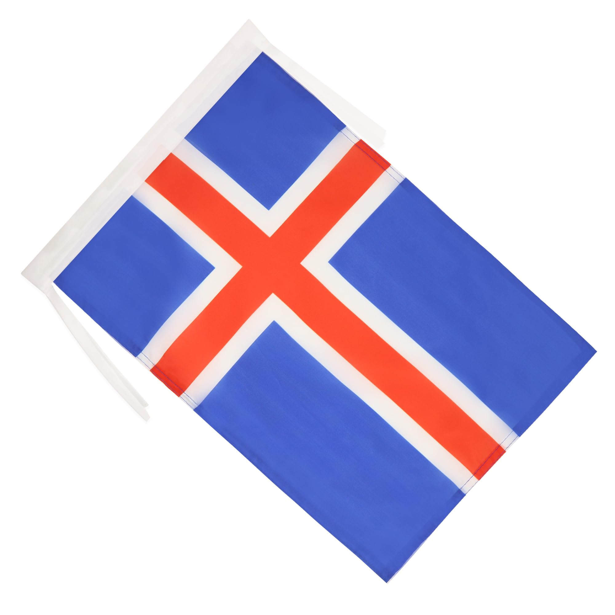 AZ FLAG - Drapeau Islande Spécial Extérieur - 90x60 Cm - Pavillon Nautique Islandais En Maille Bloquée Avec Anneaux Plastiques Intégrés - 80g