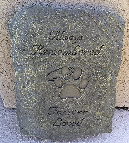 Always Remembered Forever Loved Dog Paw Print Memory Stepping Stone Halo Angel Design Bereavement Memorial Gift by Dog Speak - Thumbnail 3