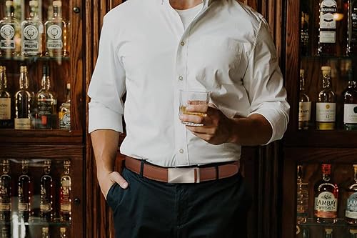 Miniatura 9 de CHAOREN Cinturón de trinquete de cuero para hombre, ajuste personalizable, estilo sin esfuerzo (1.378 in)