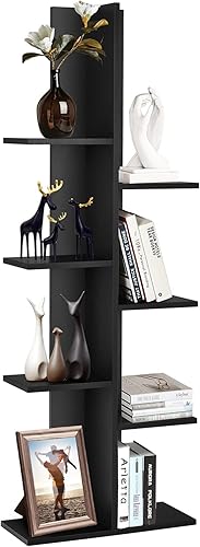 Giantex Estantería para árboles estantería de madera independiente de 7 niveles de alto con antiderroque moderna estantería de almacenamiento