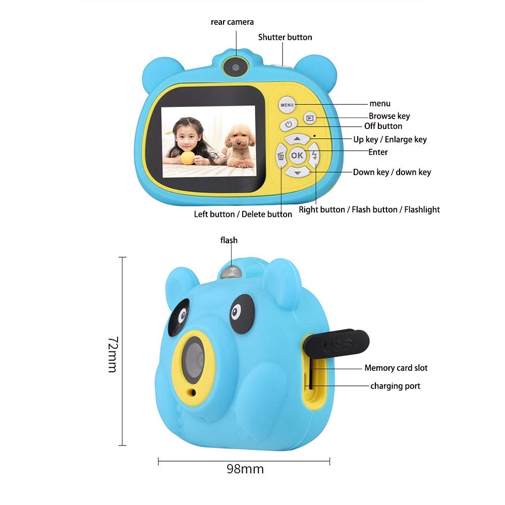 HUYA Macchina Fotografica Portatile Del Giocattolo Di Sport Del Mini Giocattolo Del Video HD Della Macchina Fotografica Digitale Del Maiale Dei Bambini (Yellow)