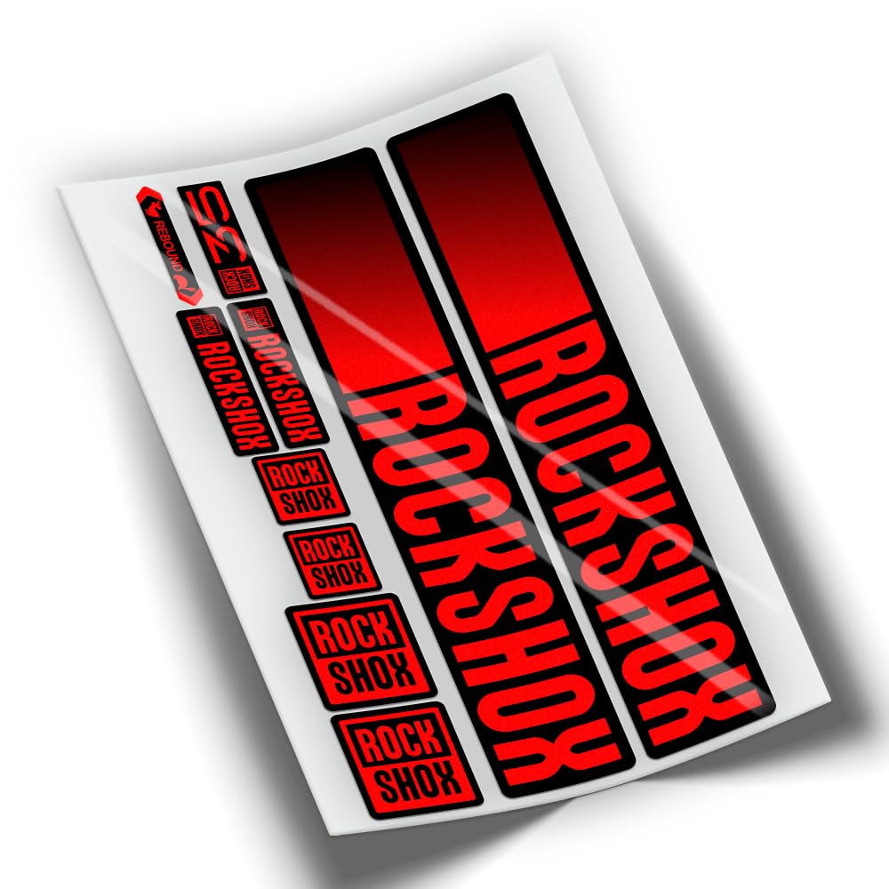 REF:VP444 Stickers Compatible with Rock-Shox 35 Fork 2021,2022 MTB, stickers, stickers, stickers, vinyls for mountain bikes. (FLUOR RED)