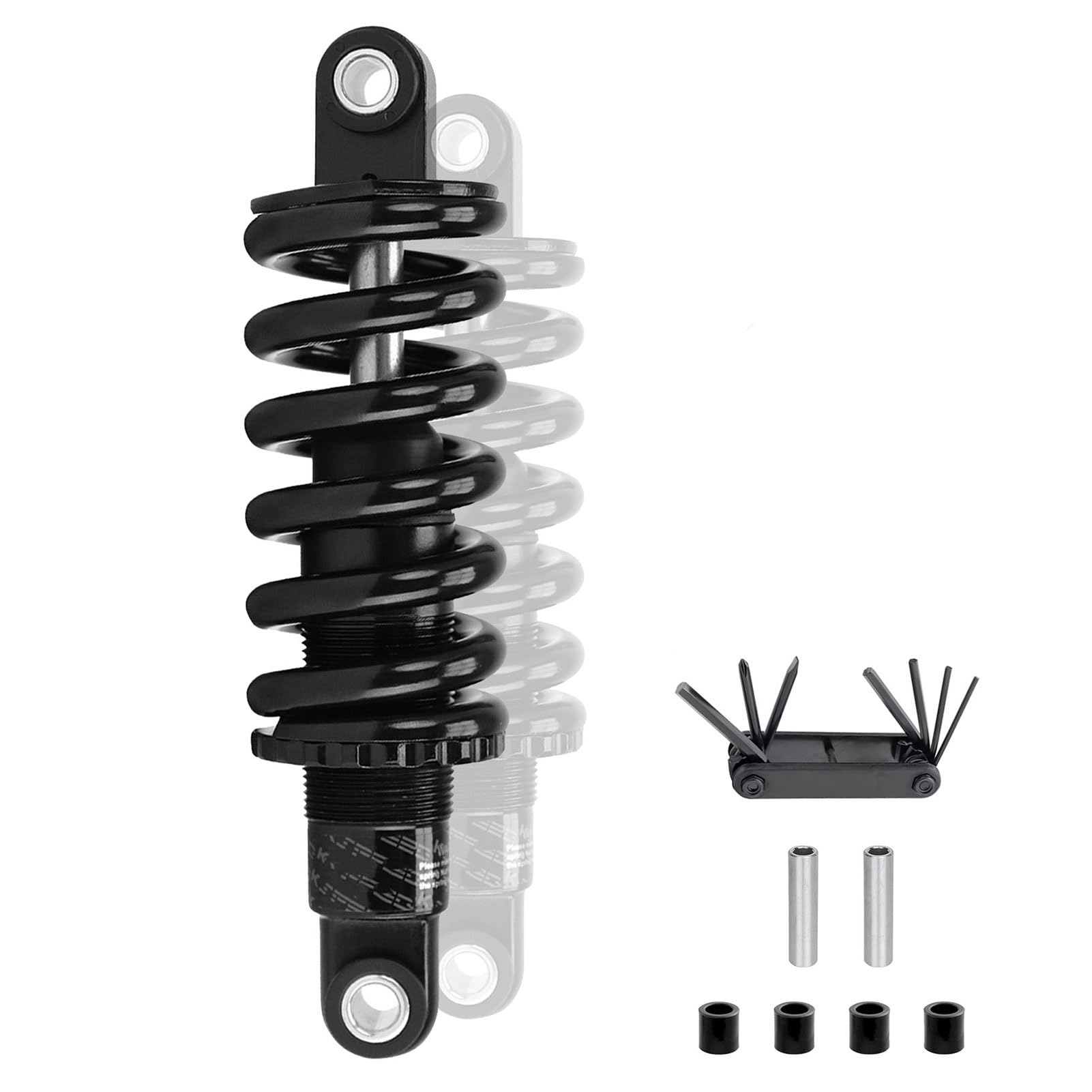 Amortiguador Trasero con Resorte helicoidal para Bicicleta de montaña, 125 mm/150 mm/165 mm/190 mm, 150-2000 LB, para suspensión de patinetes eléctricos MTB Downhill XC.