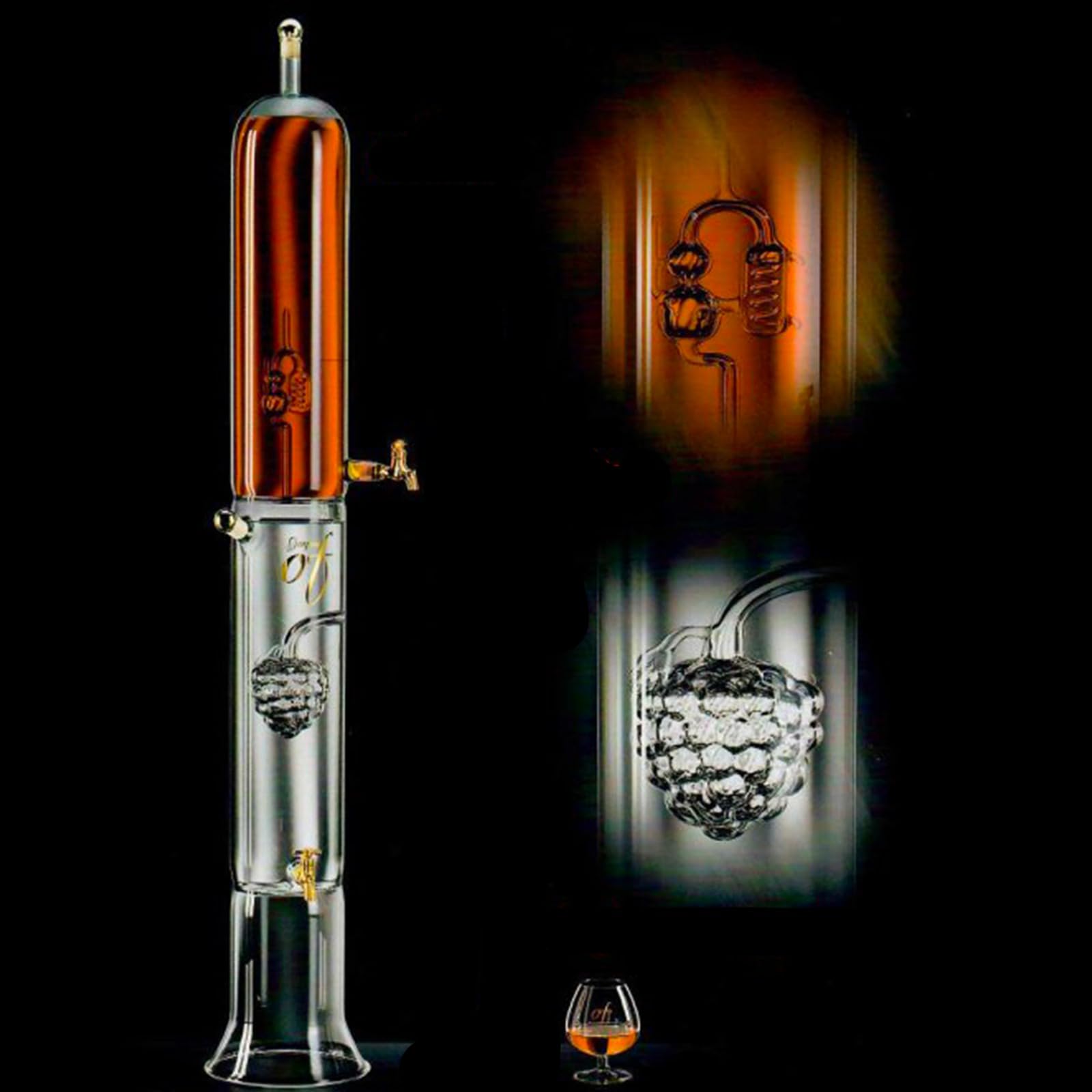 Bonollo Capricci d'Arte - Colonna Spillatore - Grappa Amarone Invecchiato in Barrique 5L e Grappa Giovane 5L - 10L 42% Vol