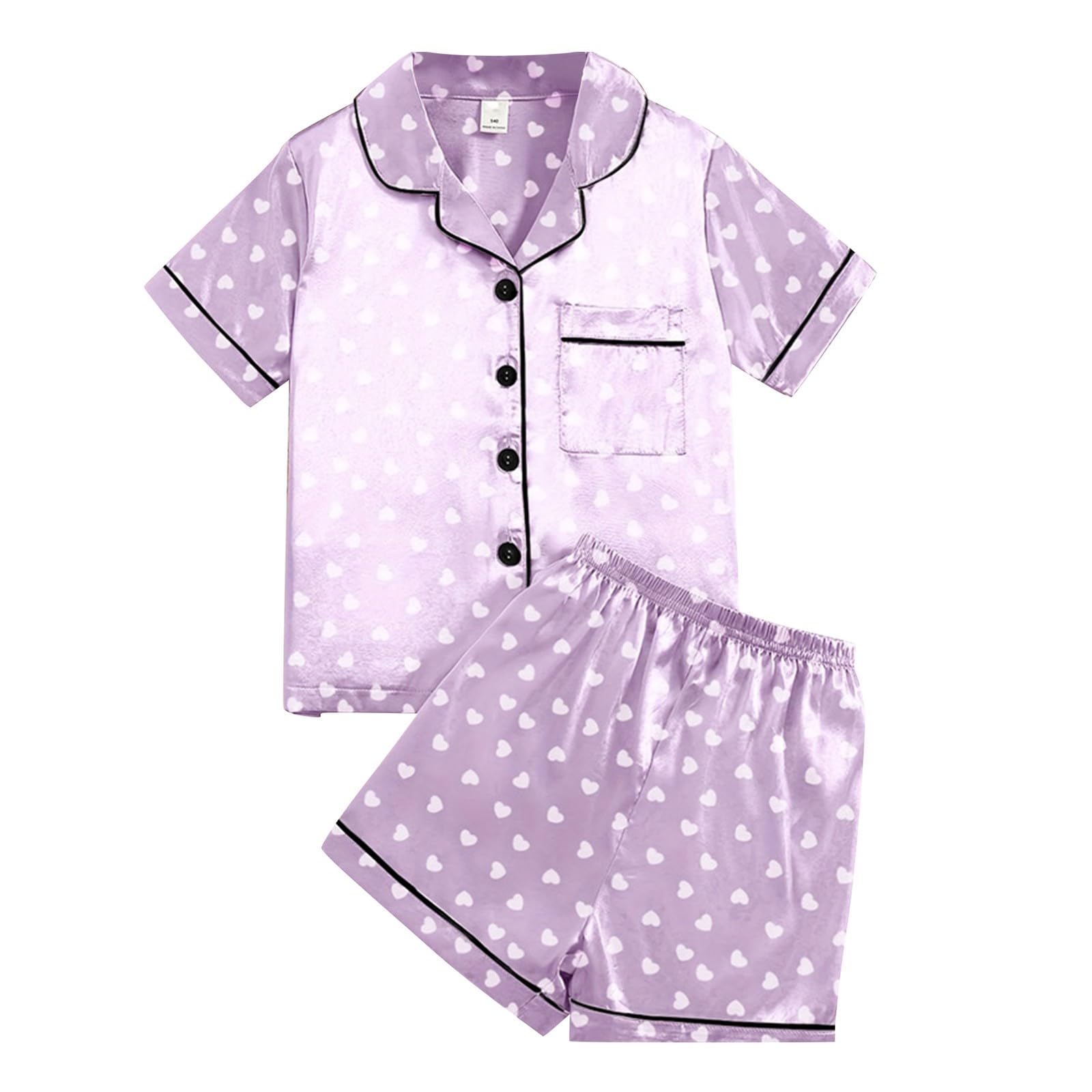 Niñas Verano Amor Impreso Manga Corta Pantalones Acondicionado Ropa Loungewear Traje Mujer Casual Elegante