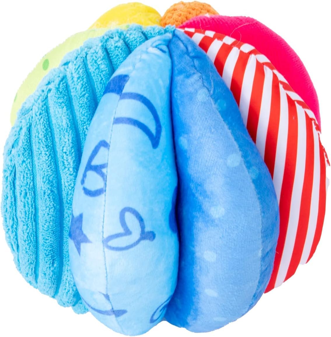 Adena Montessori Juego de juguetes para bebé con espejo Montessori, rompecabezas de botón Peekaboo, tambor giratorio medio y juego de bolas de tela arcoíris para niños de 6 a 12 meses (juego 3)
