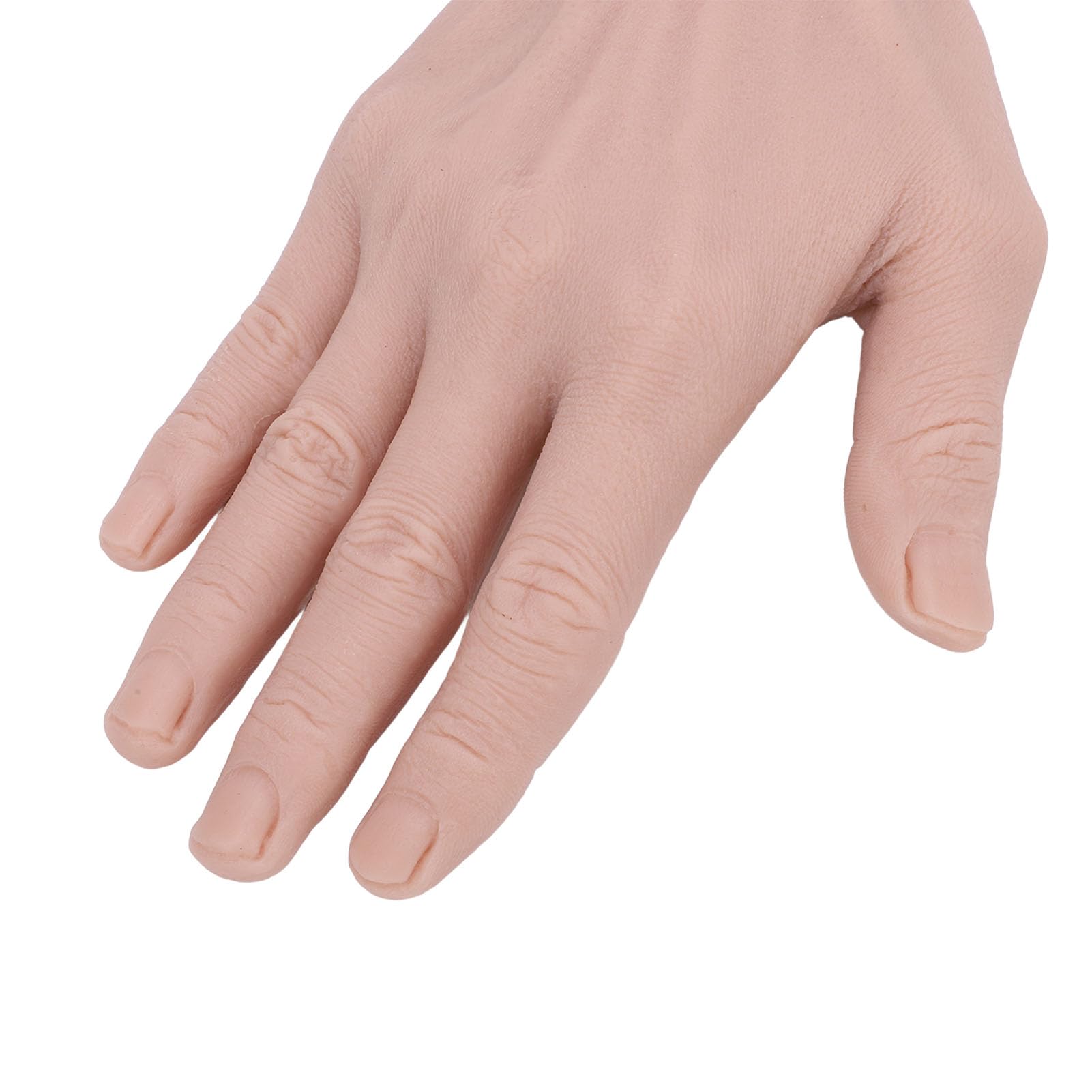 Fockety Mano Masculina de Silicona Realista, Modelo de Mano Masculina de Mano Izquierda o Derecha de 7,1 X 4,3 Pulgadas, Mano de maniquí de Uñas Acrílicas Flexible y Reutilizable, Mano