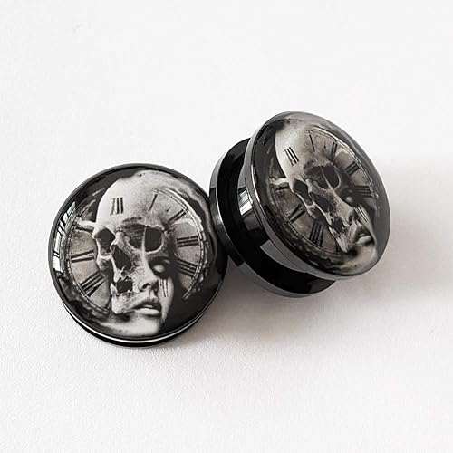 Miniatura 3 de Calibradores de oreja de calavera y túneles expansor de oreja de 0.236 in-0.984 in 316L de acero inoxidable 316L Piercing joyería