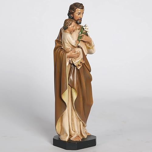 Miniatura 4 de BC - Estatua católica de San José y el Niño Jesús, figura de santa católica, regalo religioso para el día del padre, decoración inspiradora para el
