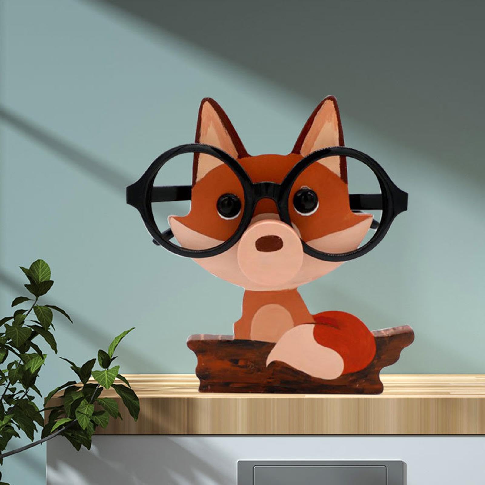 Drewniany uchwyt na okulary ze zwierzętami kreatywne lisy kangury w kształcie okularów stojak na okulary ze zwierzętami uchwyt na okulary przeciwsłoneczne stojak ekspozycyjny na biurko domowe