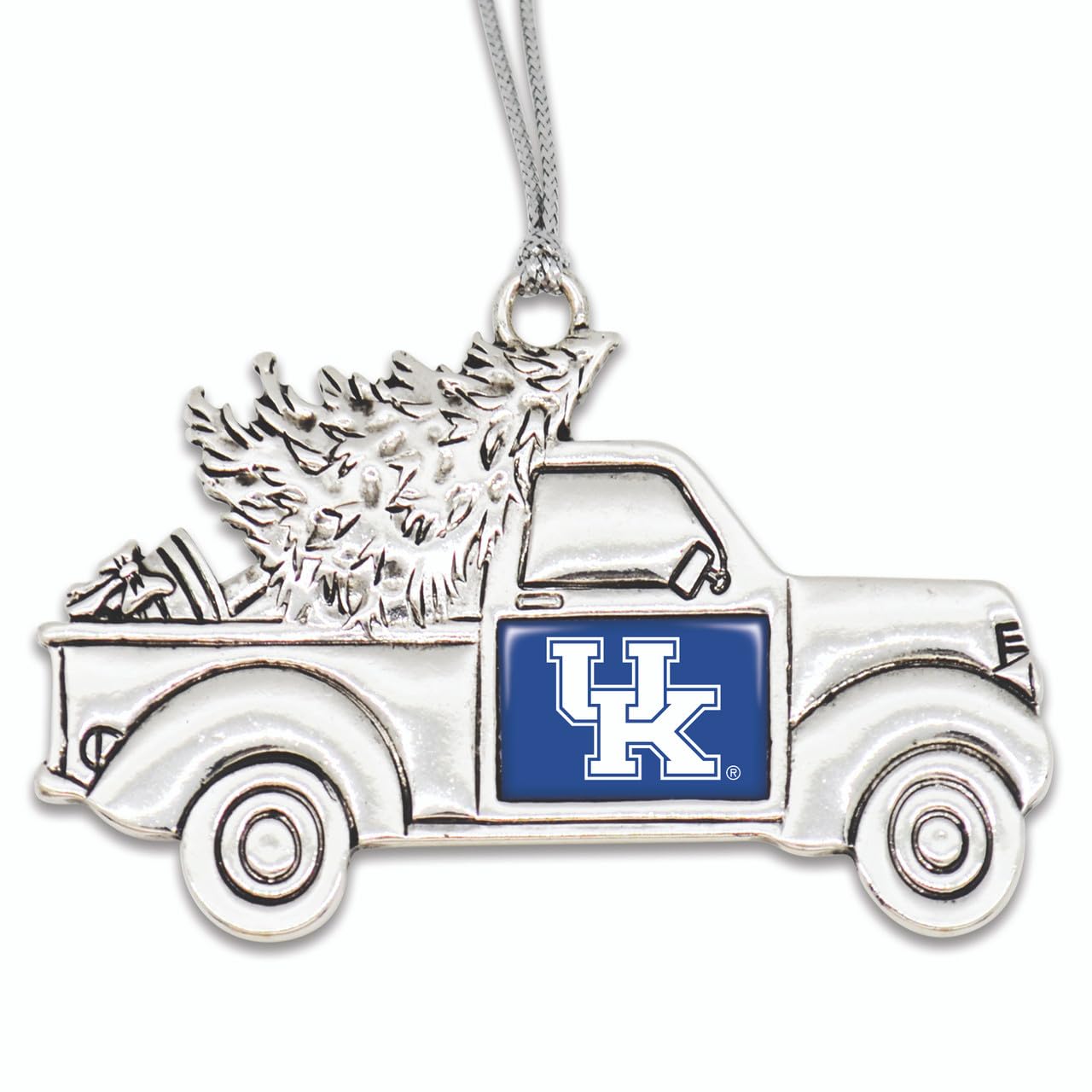 Kentucky Wildcats Vintage Truck Ornament with Team Logo Silver Metal Tree Decoration UK