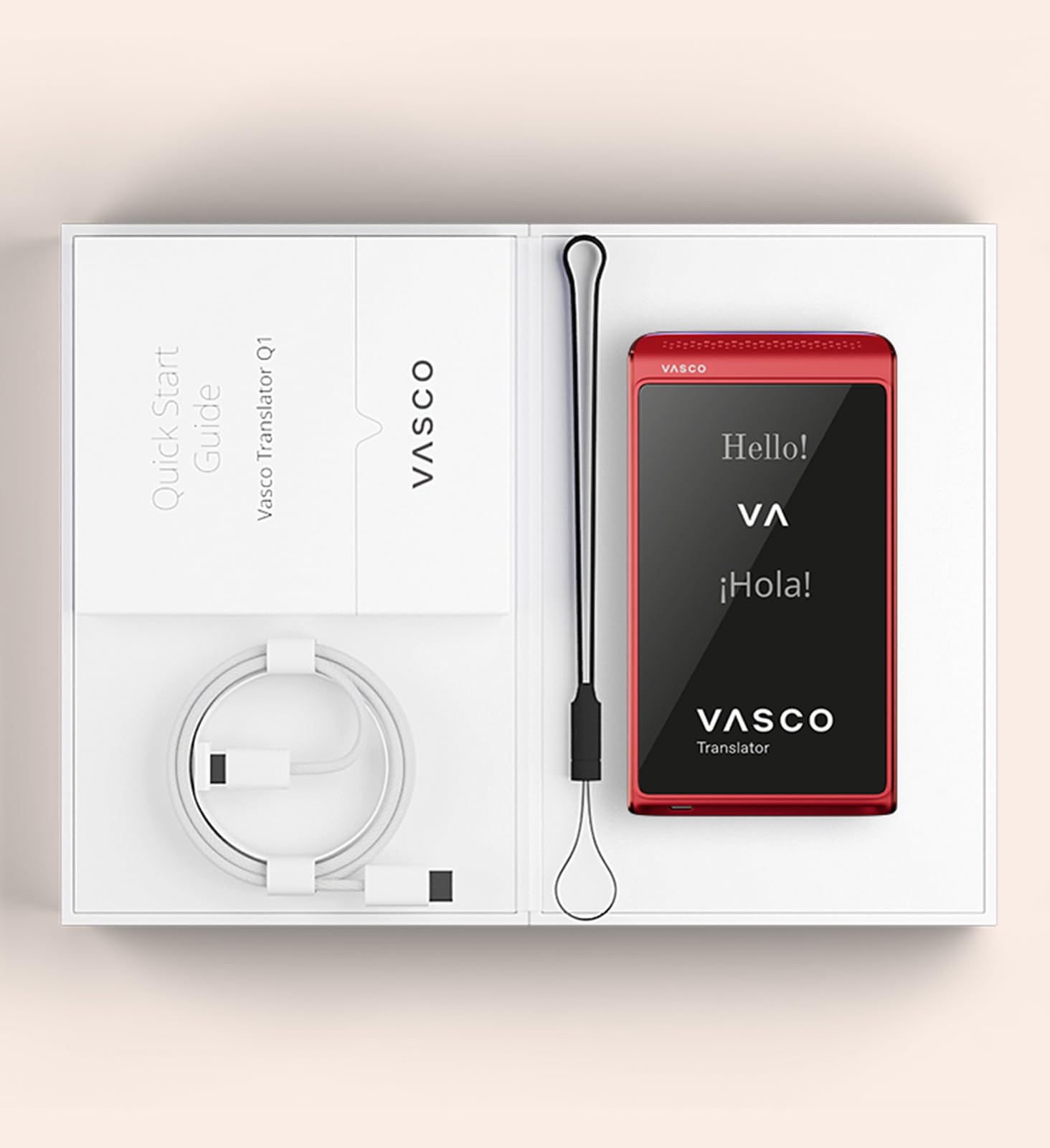 Vasco Translator Q1 Sprachübersetzer Voice Cloning 113 Sprachen Phantom Black