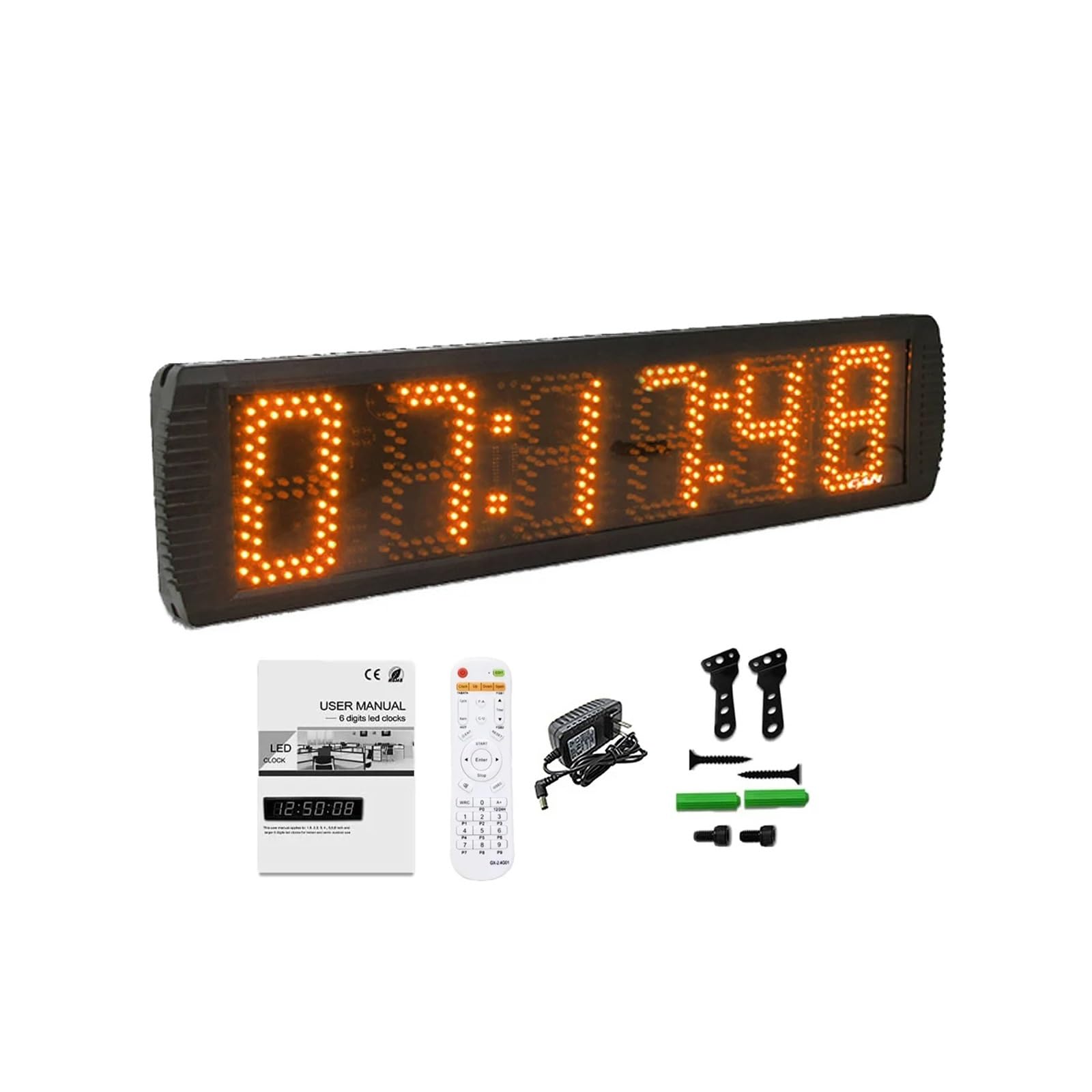 JVDDI Lightweight Remote Control Digital Alarm Clock, LED Countdown Timer, Wall Clock, Outdoor(Yellow timer)