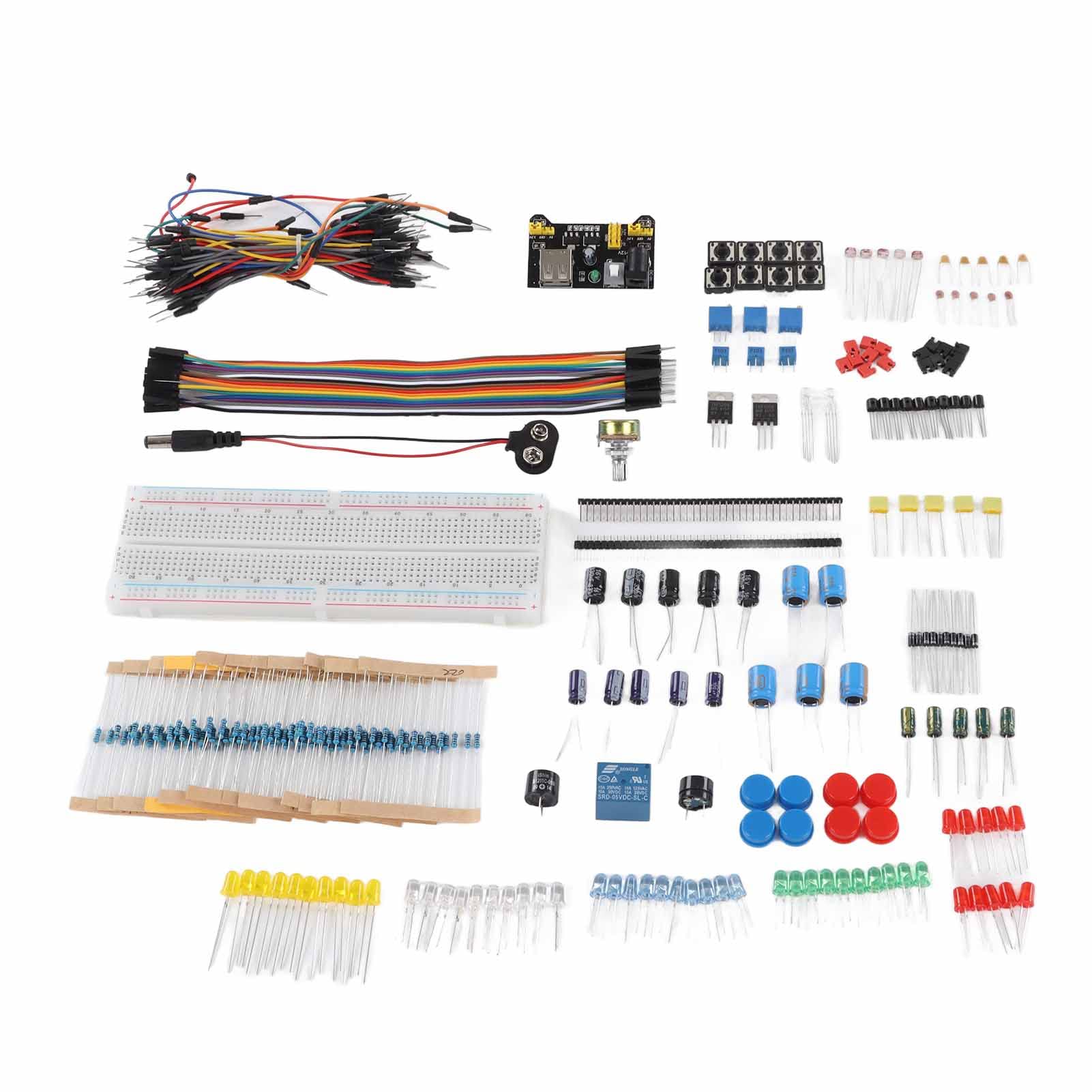 Electronic Component Kit, Resistor Capacitor Diode Module PCB Controllable LED Brightness Electronic Component Assortment for Learning Resources
