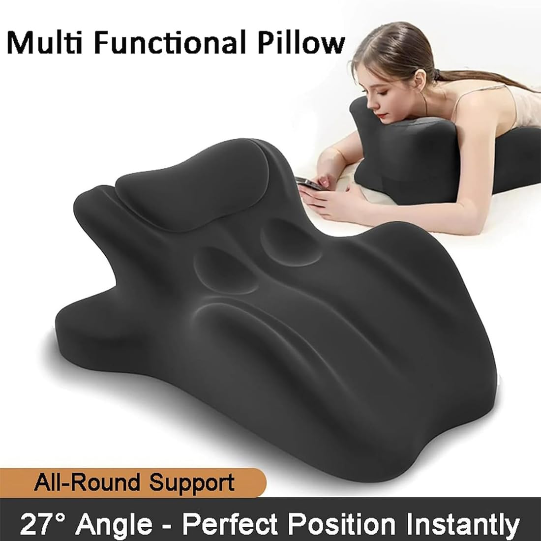 2026 Neue Noleva Sex Kissen, 60cm Noleva Komfortkissen, 27 Grad Sex Kissen, Ergonomisch aus Memory Schaum Keilkissen für Ohne Krämpfe In Beinen Oder Rücken,Schmerzfreie Intimität Heute (Grau)