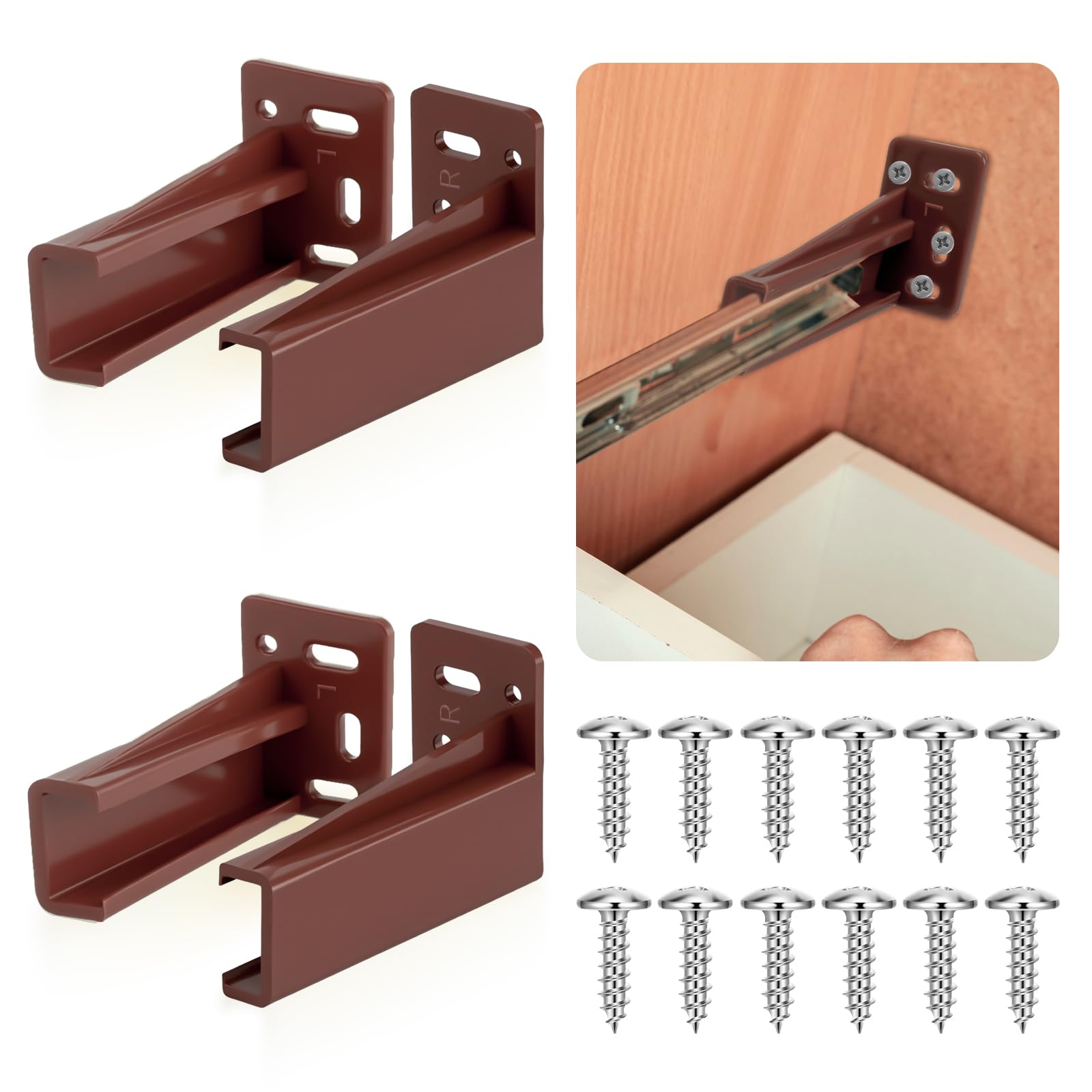 Chunful Drawer Slides - Rear Track Mounting Plates -12