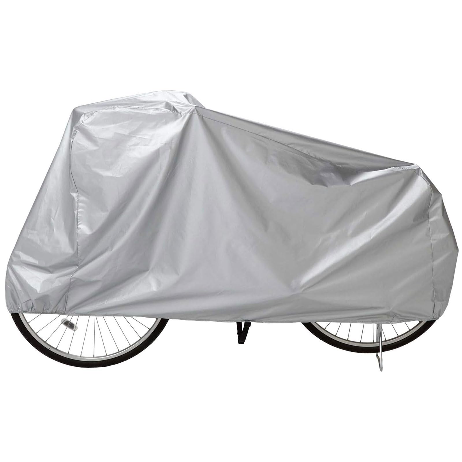 愛着良品(Aichakuryouhin) すっぽりかぶせる自転車カバー バックルタイプ ファミリーバイク兼用 27インチまで対応 はっ水加工 防水 めんどくさくない 風で飛ばない ロードバイク 風飛び防止ベルト レインカバー 前 屋外 ママチャリ カゴ ハーフ 電動自転車対応 簡単 前後 クロスバイク 丈夫 11022600