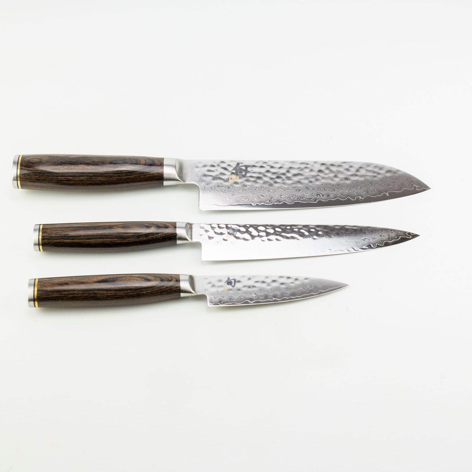 KAI Shun Tim Mälzer Damast-Messerset | KAI Messertasche + TDM-1700 (Officemesser) + TDM-1701 (Allzweckmesser) und TDM-1702 (Santoku)