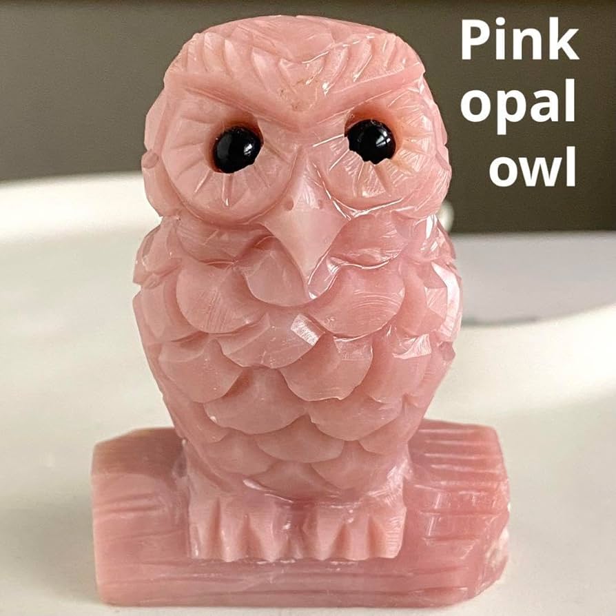 ピンクオパール彫刻フクロウ手彫りフクロウNO25-1521 Amazon.co.jp: 特価 ピンクオパール 原石 フクロウ 置物