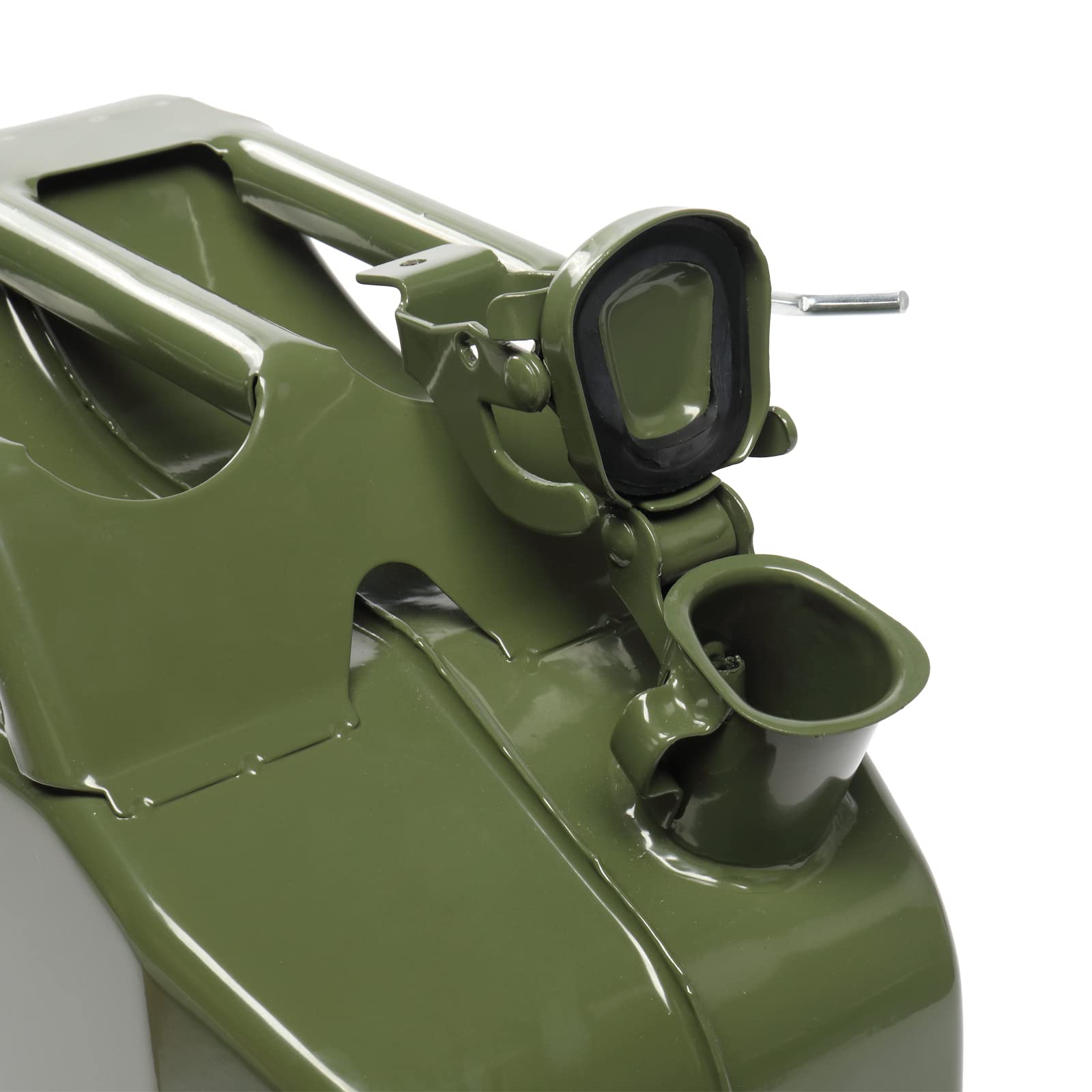 Petrol Can 20L, Jerry Can with Spout, Metal Fuel Can Tank Portable Oil Can Diesel Storage Can for Car Truck Motorcycle Vehicle Off Road Emergency Supply, 5 Gallon Water Jerry Can Container (Green) — view 9