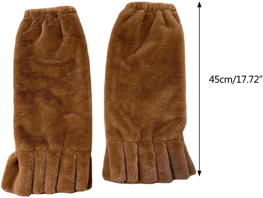 1 Pair Women Leg Warmers Solid Color Plush Japanese Ruffled Leg Socks Winter Foot Warmer Socks