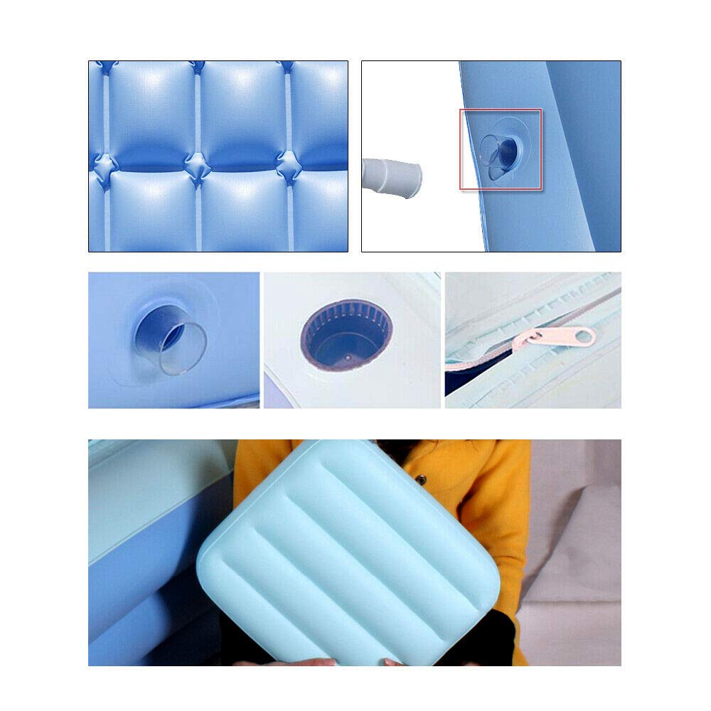 Baignoire gonflable Lightakai - Baignoire en PVC gonflable portable et pliable avec coussin et tuyau de vidange (sans pompe) pour piscine à domicile et salle de bain, Bleu