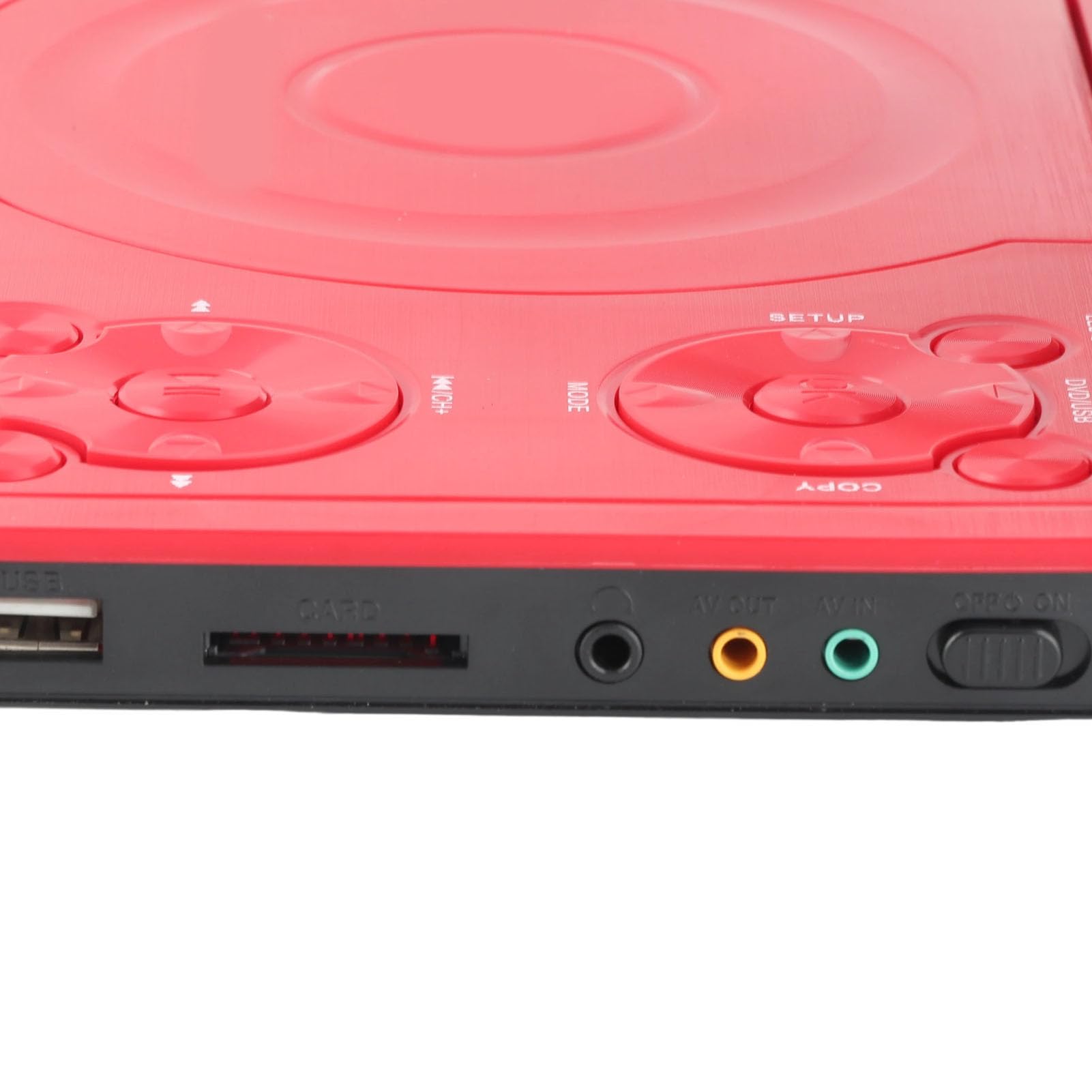Mini Lecteur DVD Portable de 6,8 '', avec écran Panoramique LCD HD Pivotant à 270 °, Prise en Charge de la Carte USB/SD/Sync TV et de Plusieurs Formats de Disque, pour Les Enfants(Rouge)