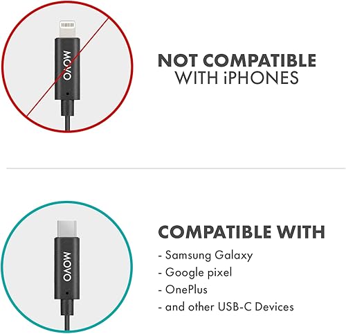 Miniatura 2 de Movo Edge-UC-Duo - Sistema de micrófono inalámbrico Lavalier, compatible con USB tipo C, micrófonos de solapa omnidireccionales, selección de doble