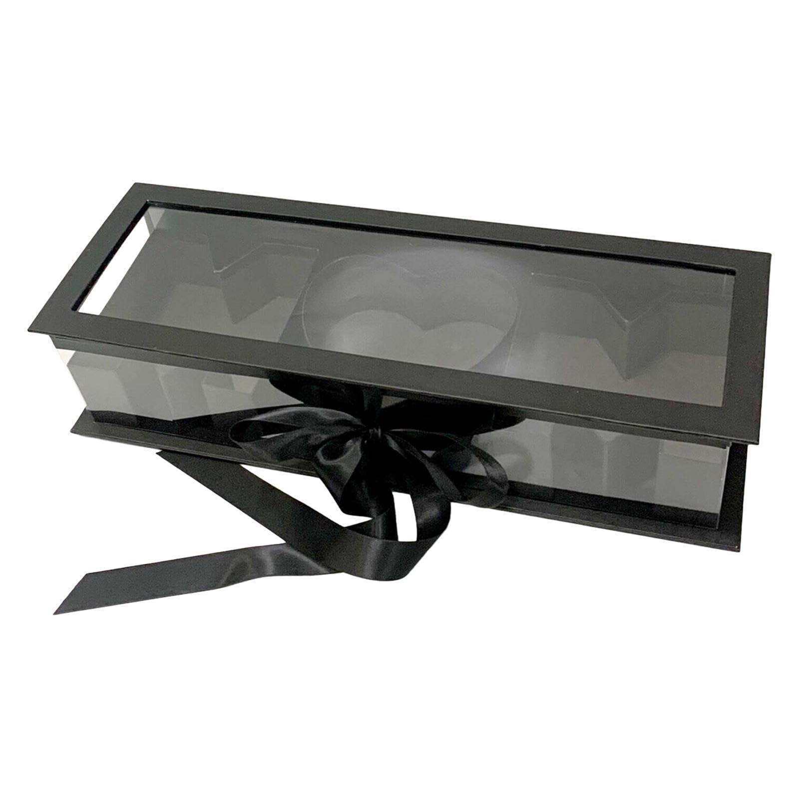 QLECXZI Elegant Fillable Gift Box For Flowers In Mom Letter Makes Every Occasion Memorable Or Other Gifts. Fillable Mom Letter Shaped Gift Box Is With Of, Black, 44.5x15.5x9.7cm