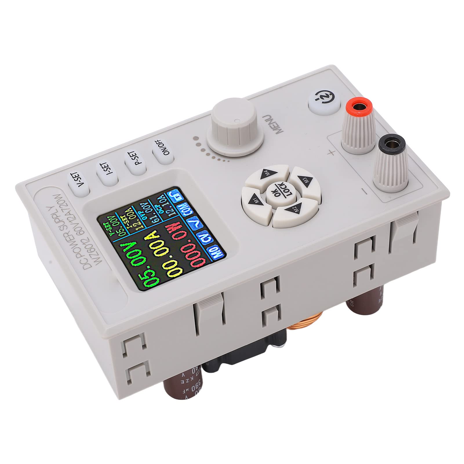 DC-stabilisiertes Netzteilmodul, Einstellbar, Hoher Wirkungsgrad, 60 V, 12 A, für Heimwerkerprojekte und LED-Beleuchtung, ABS, Rotes Kupfer