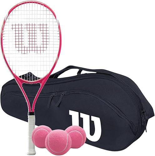 Wilson Serena Pro Lite - Raqueta de tenis con una bolsa de tenis Advantage II y 1 lata de pelotas de tenis rosadas