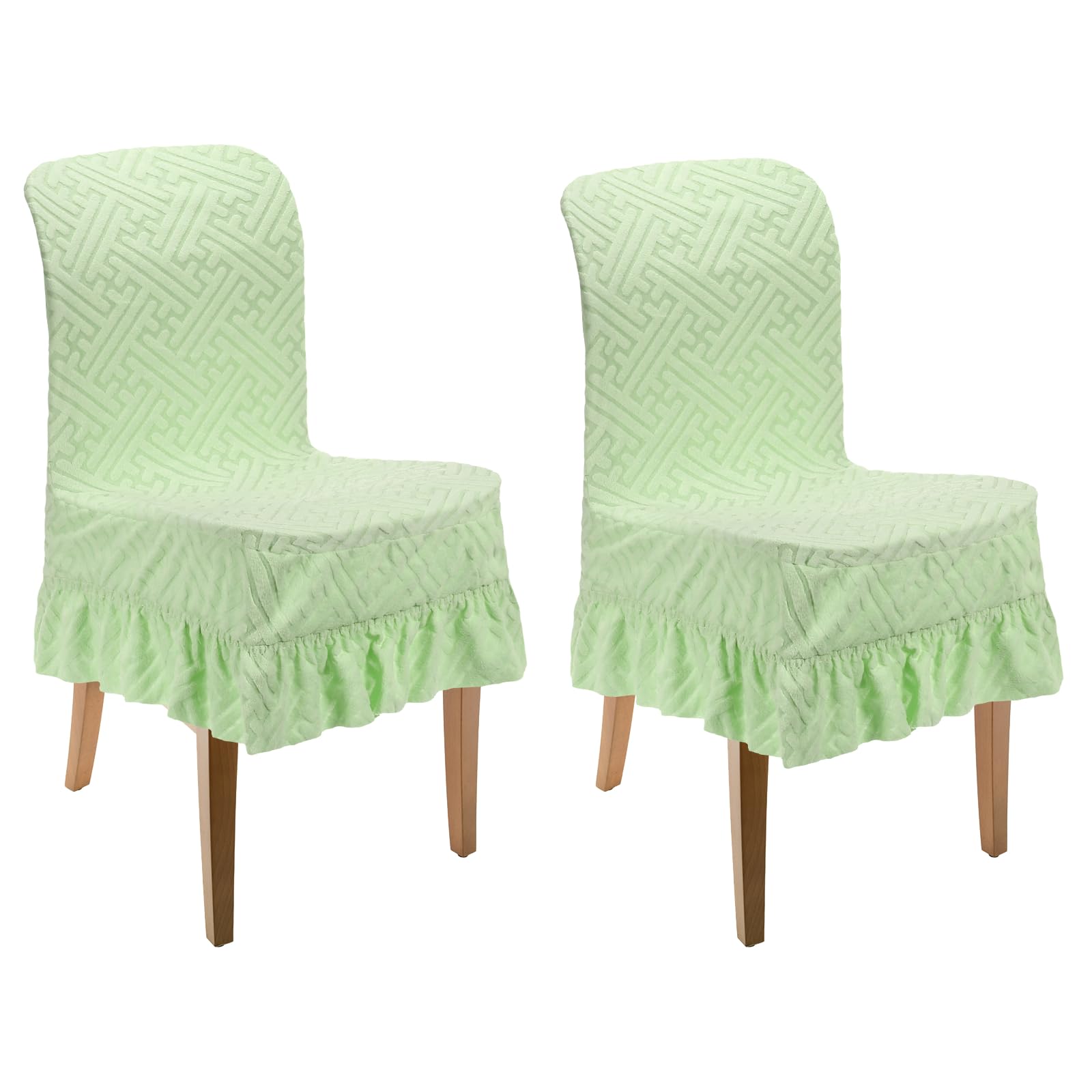 Housse de protection extensible pour chaises de banquet et restaurant | Flanelle vert clair