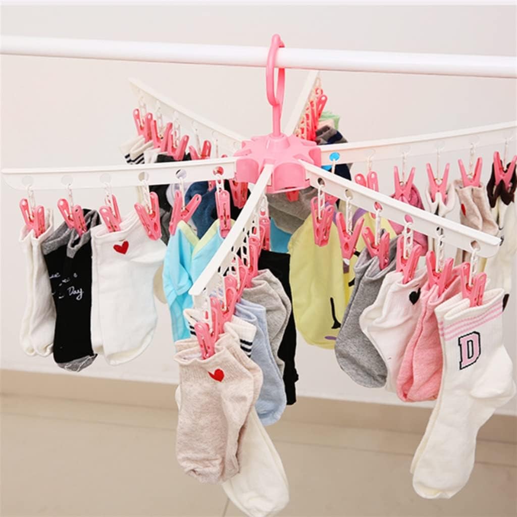 Windproof Fixed Underwear Rack Hook Adjustable Clothes peg Storage Rack Folding Drying Rack Socks Clip Laundry Rack (Color : Purple, Size : 36 Clips) (Blue 36 Clips)
