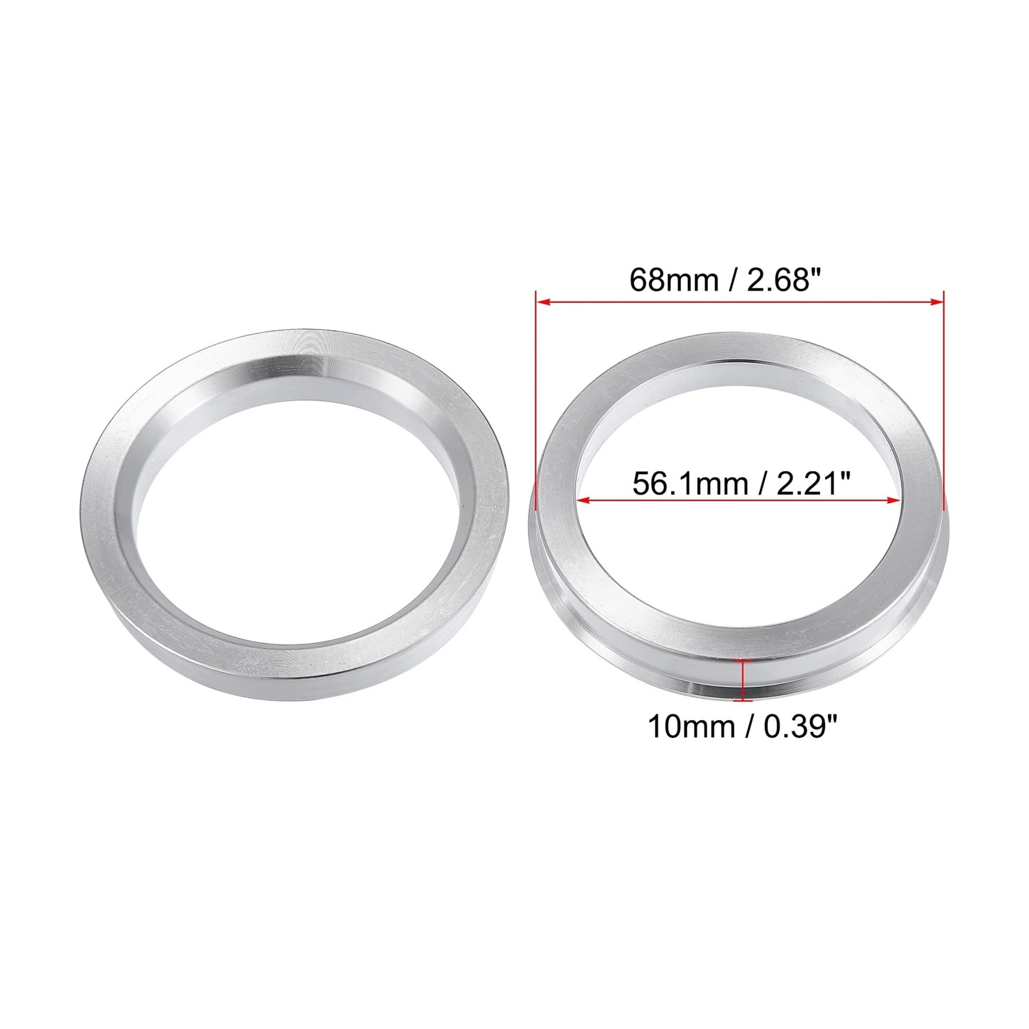 Distanziale Cerchi 4 Pezzi OD 74.1 Mm 68 Mm A ID 54.1mm 56.1mm 56.6mm 57.1mm Anelli Centraggio Mozzo Dell'auto Distanziatore Centrale Foro Della Ruota Lega Alluminio Distanziali Ruota(68-56.1mm 4pcs)